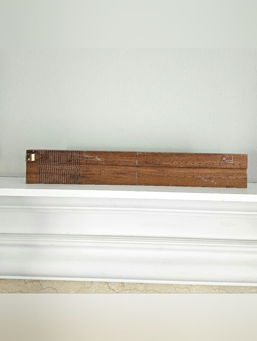 Vintage Nuclear-Chicago Corporation Wood Radioisotope Linear Positioning Ruler